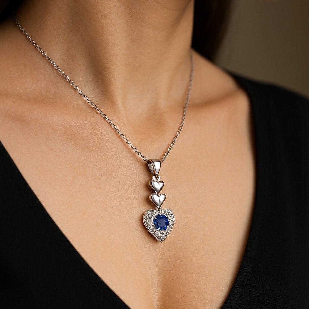 “Azure Heart of Grace” Necklace